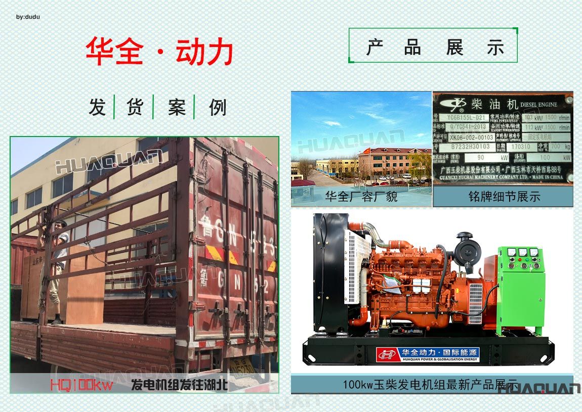 華全動力100kw發(fā)電機(jī)組于5月21日發(fā)往湖北